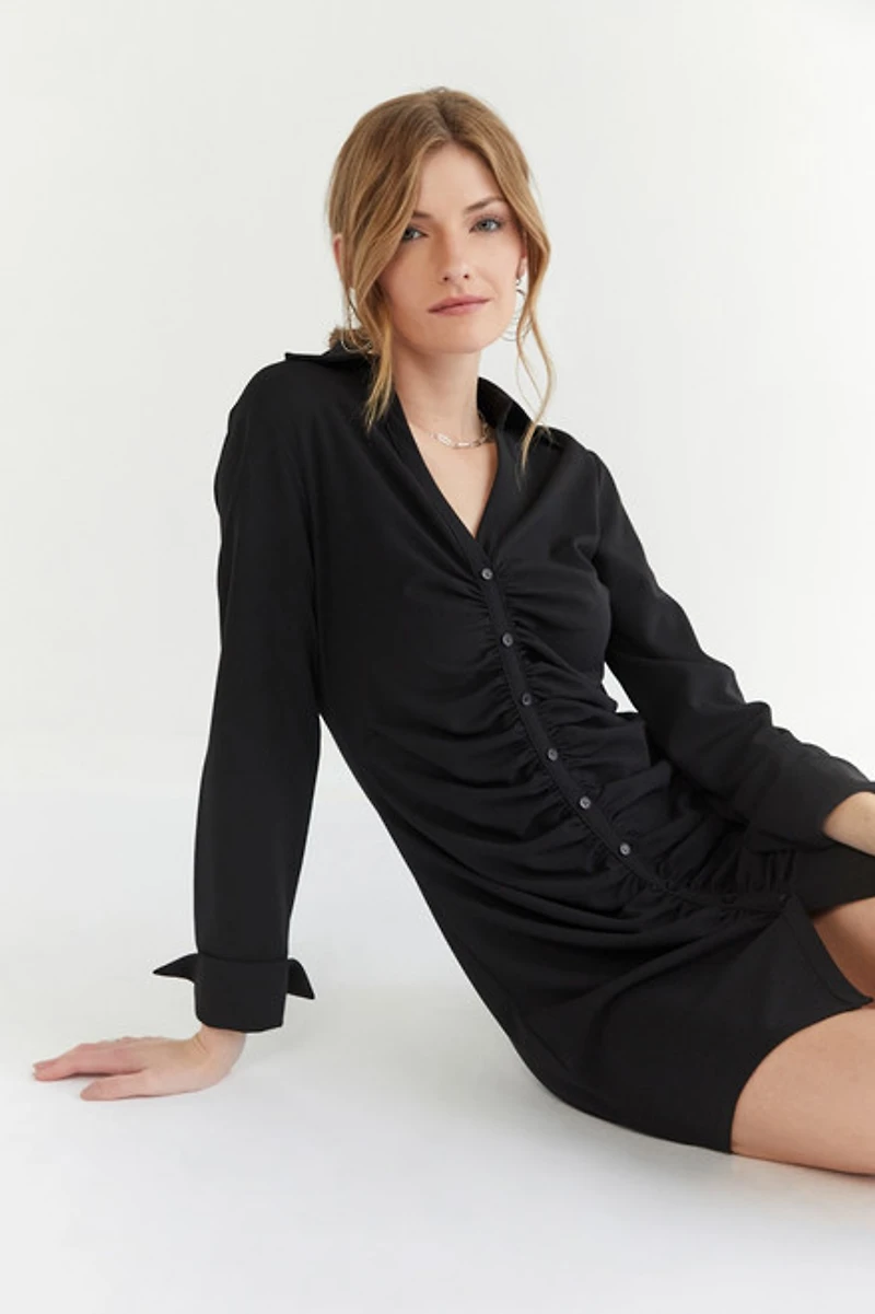 Kimberley Cinched Button Down Mini Dress