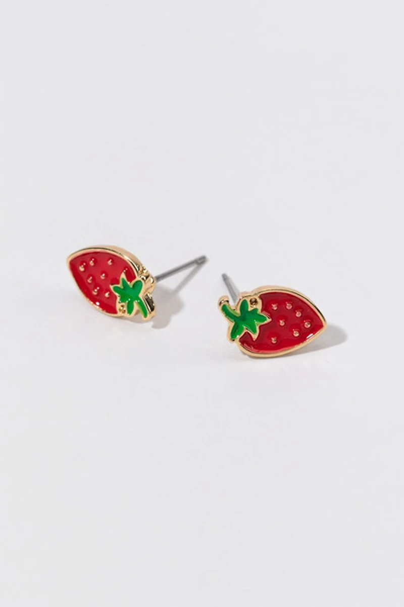 franki Strawberry Stud Earrings for Girls