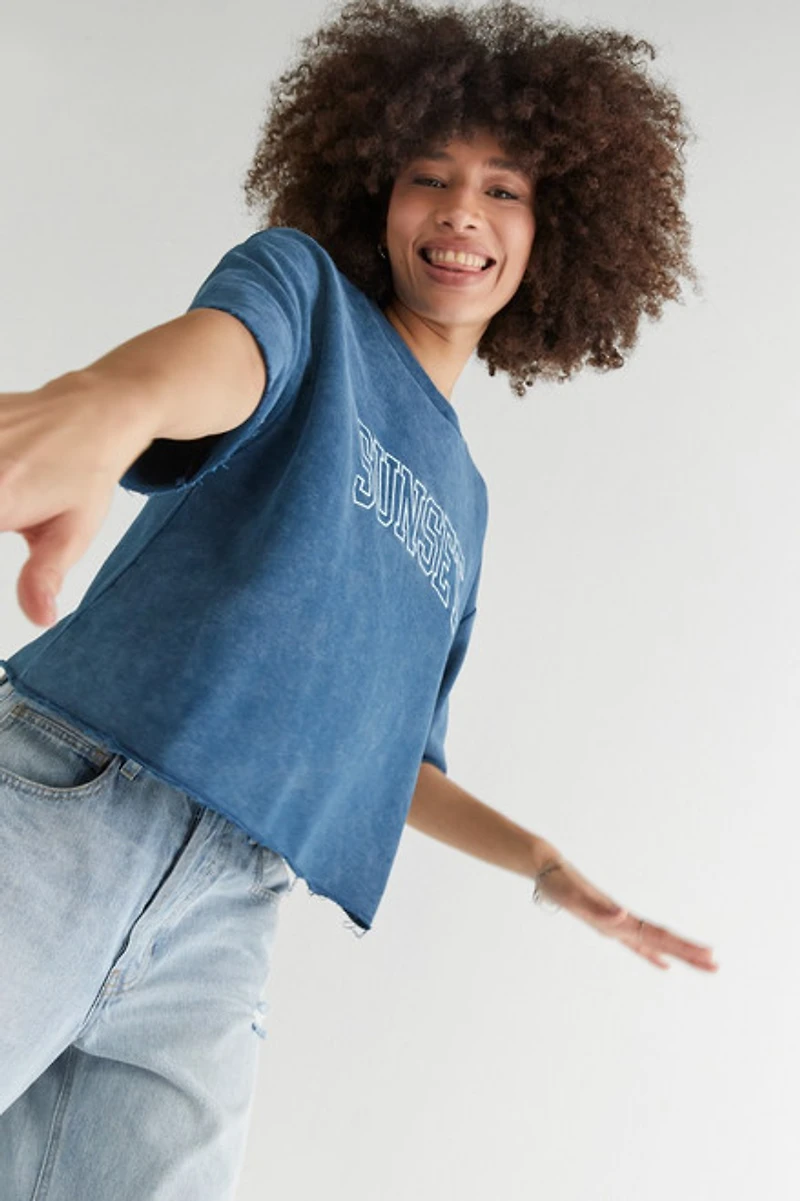 Sunset Washed Short Sleeve Sweatshirt