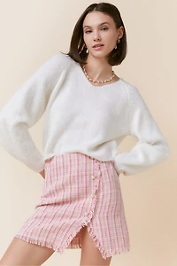 Olivia V-neck Fuzzy Sweater