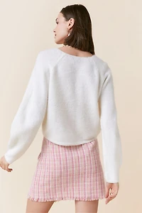 Olivia V-neck Fuzzy Sweater