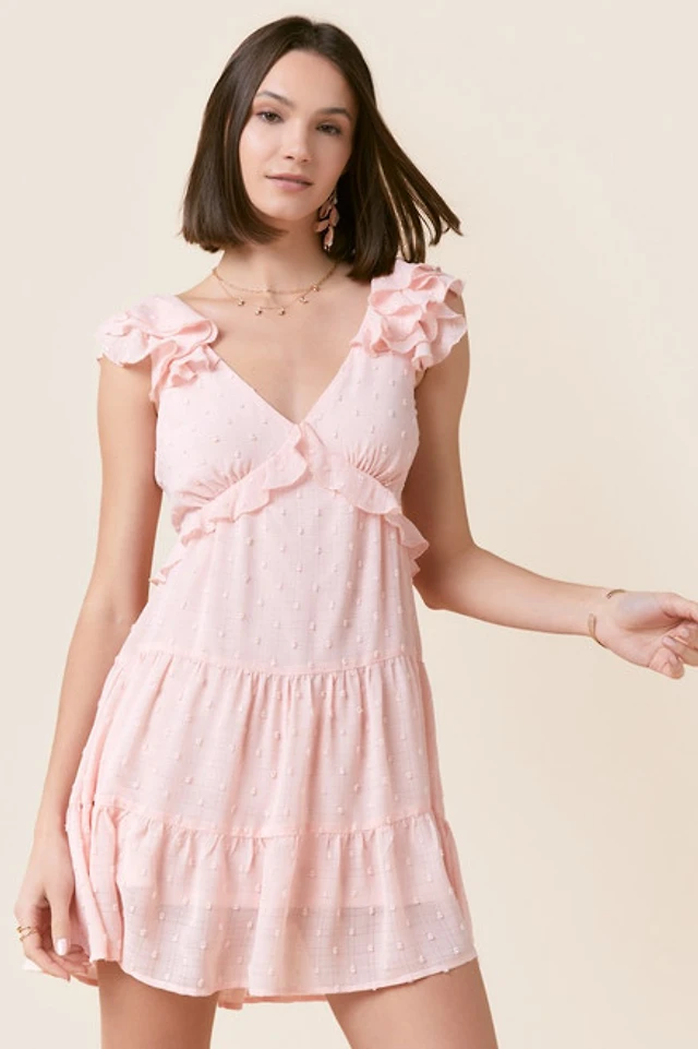 Francesca's Jocelyn Ruffle Swing Mini Dress | Connecticut Post Mall Francesca's Jocelyn Ruffle Swing Mini Dress | Connecticut Post Mall