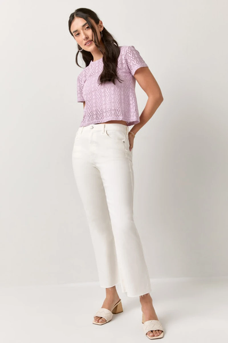 Christa Crewneck Lace Tee