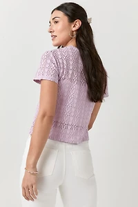 Christa Crewneck Lace Tee