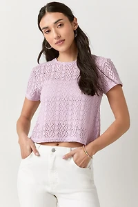Christa Crewneck Lace Tee