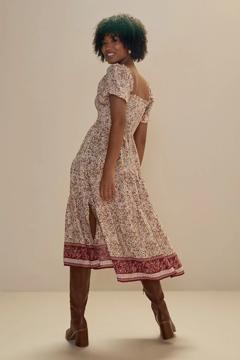 Emily Smocked Floral Midi Dress