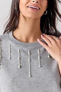 Theresa Pearl Embellished Sweatshirt