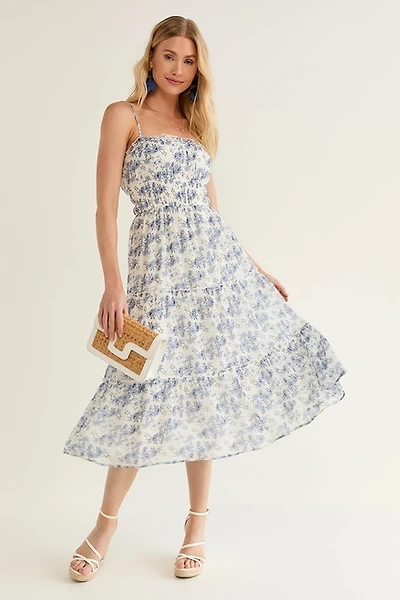 Janine Floral Emma Midi Dress