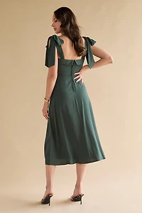 Justine Sleeveless Tie Strap Midi Dress