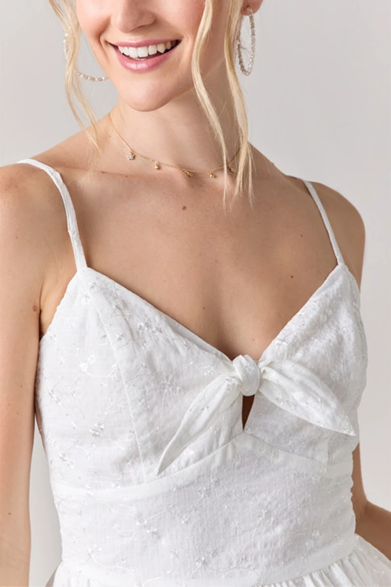 Janis Tie Front Waisted Dress