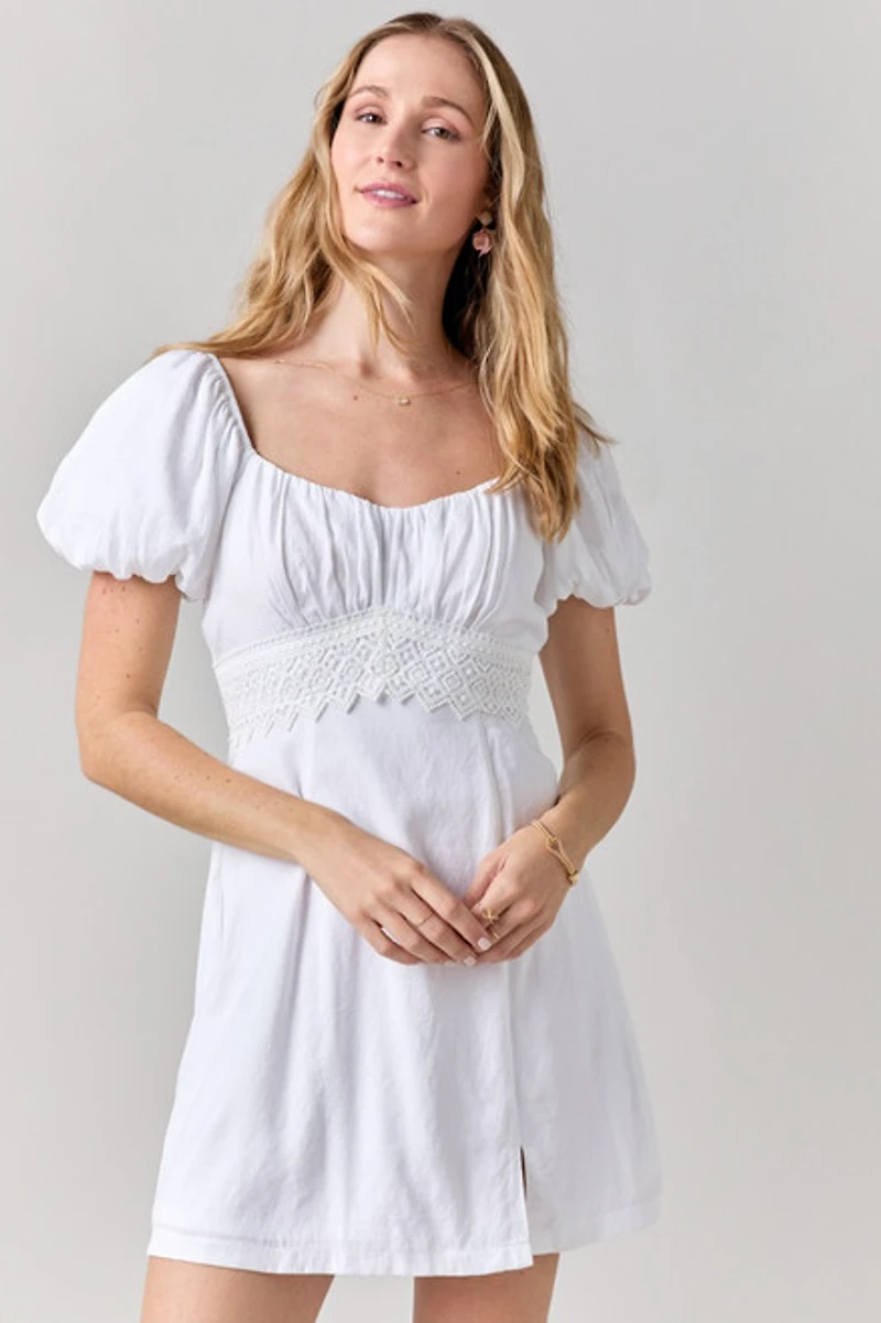 Jeannette Ruched Bow Back Mini Dress