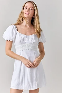 Jeannette Ruched Bow Back Mini Dress