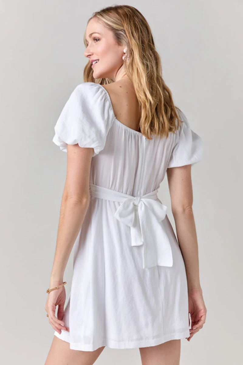 Jeannette Ruched Bow Back Mini Dress