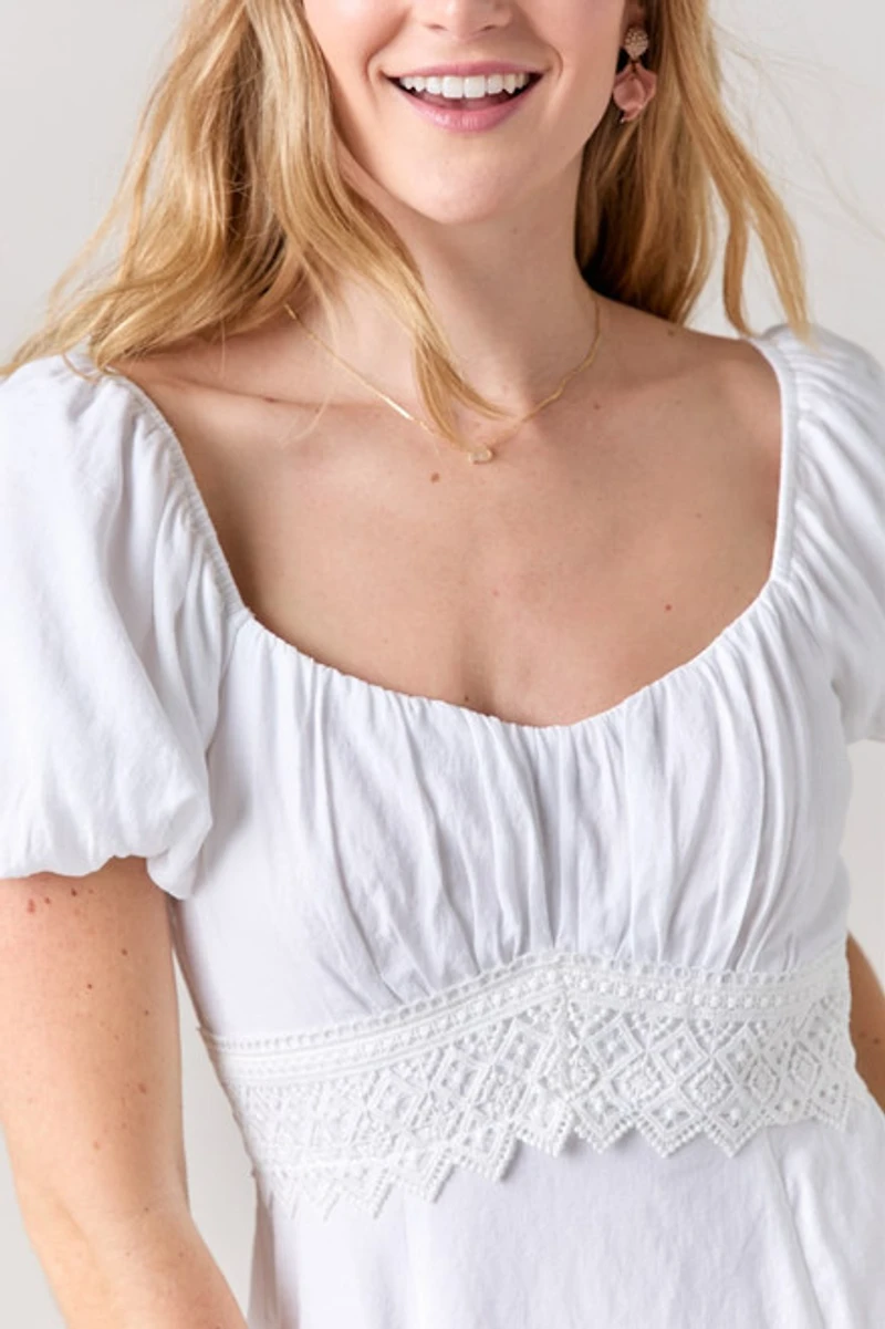 Jeannette Ruched Bow Back Mini Dress