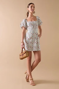 Erin Floral Square Neck Mini Dress