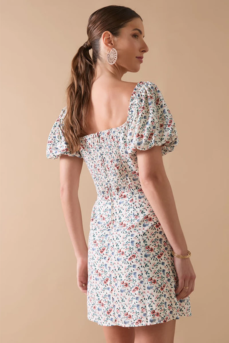 Erin Floral Square Neck Mini Dress
