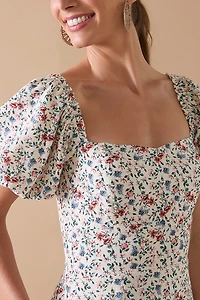 Erin Floral Square Neck Mini Dress
