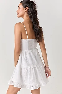 Marta Tie Front Eyelet Mini Dress