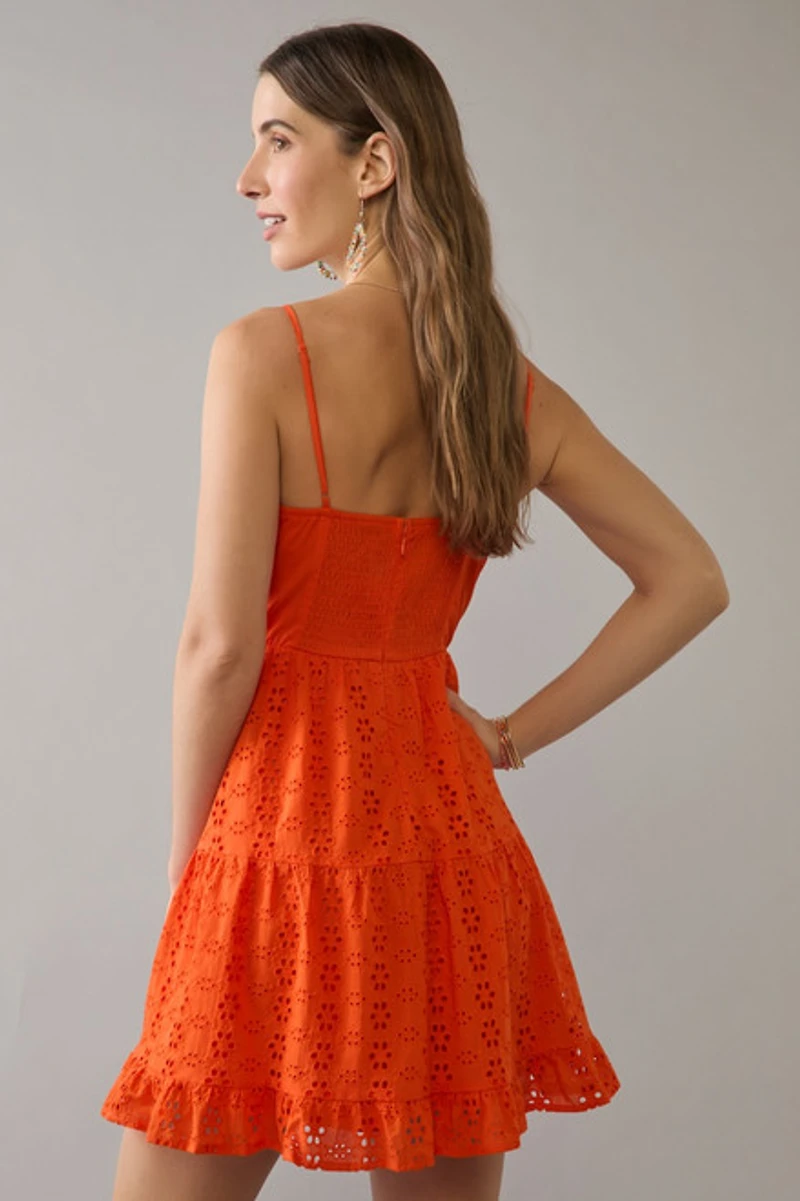 Marta Tie Front Eyelet Mini Dress