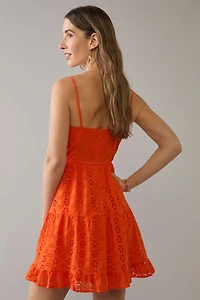 Marta Tie Front Eyelet Mini Dress