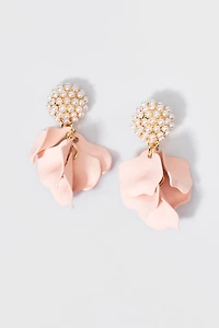Sue Petals And Pearl Earrings