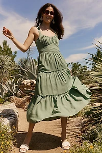 Marci Tie Strap Midi Dress