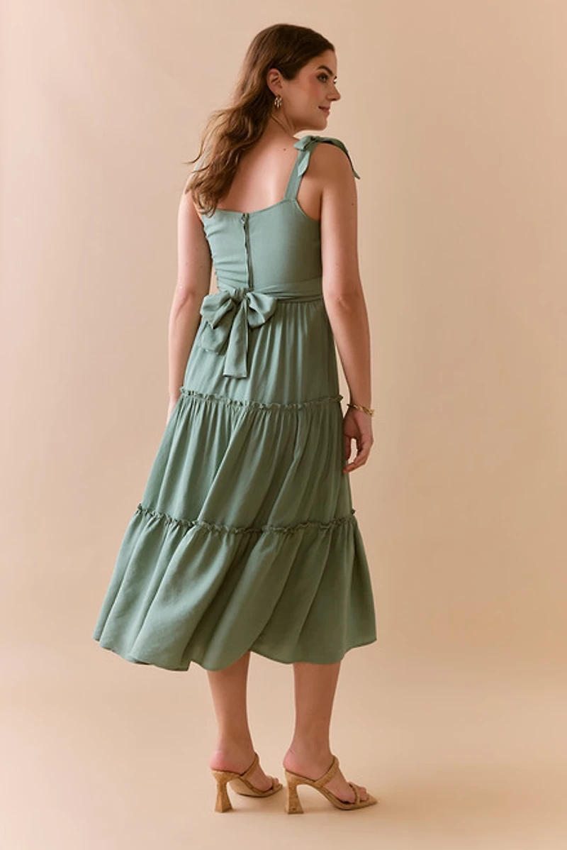 Marci Tie Strap Midi Dress