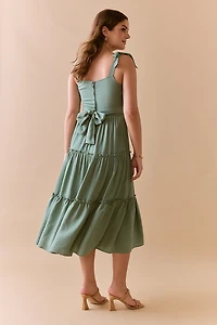 Marci Tie Strap Midi Dress