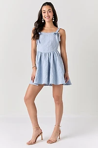 Madalyn Jacquared Fit And Flare Mini Dress