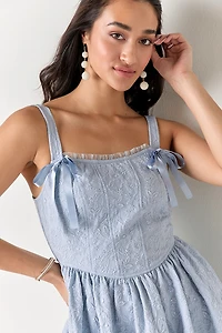Madalyn Jacquared Fit And Flare Mini Dress
