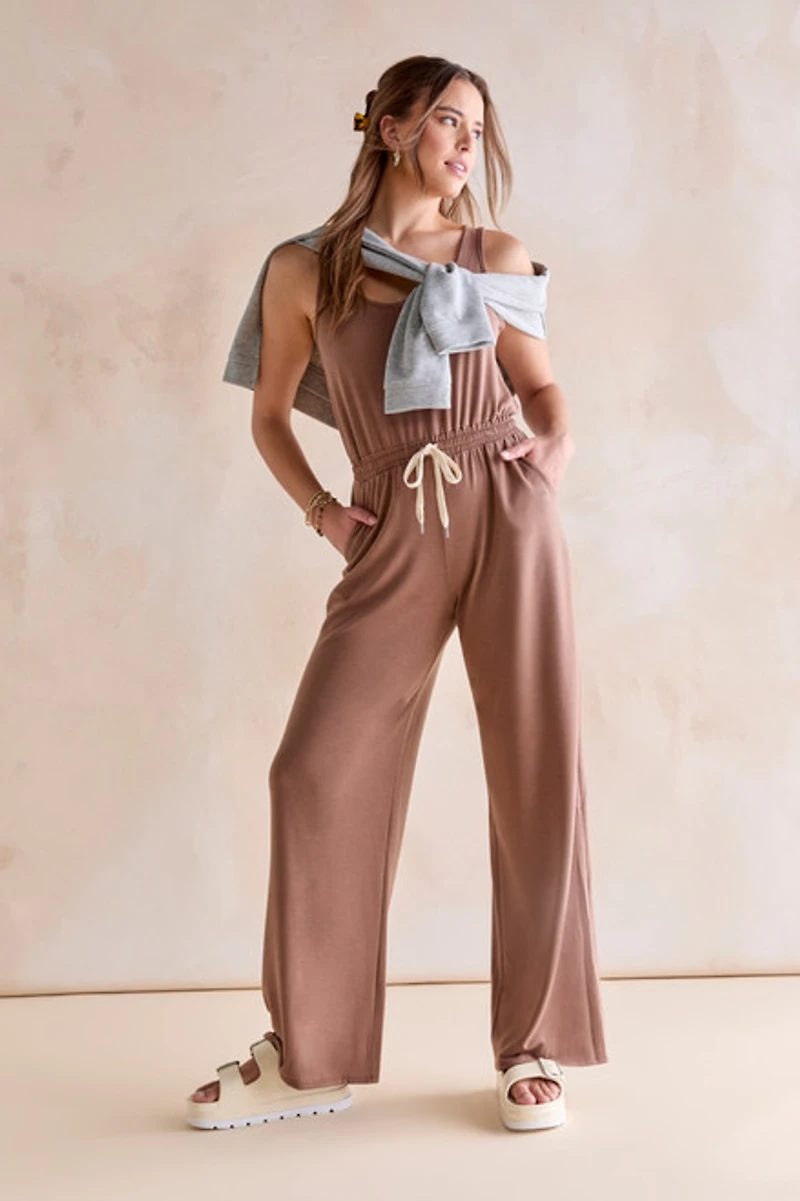 Juliana Henley Sleeveless Jumpsuit