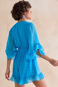 Betty Ruffle Sleeve Kimono Romper