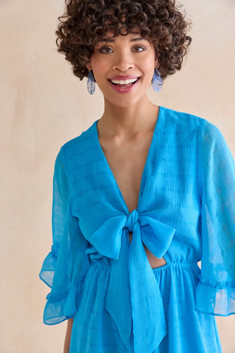 Betty Ruffle Sleeve Kimono Romper