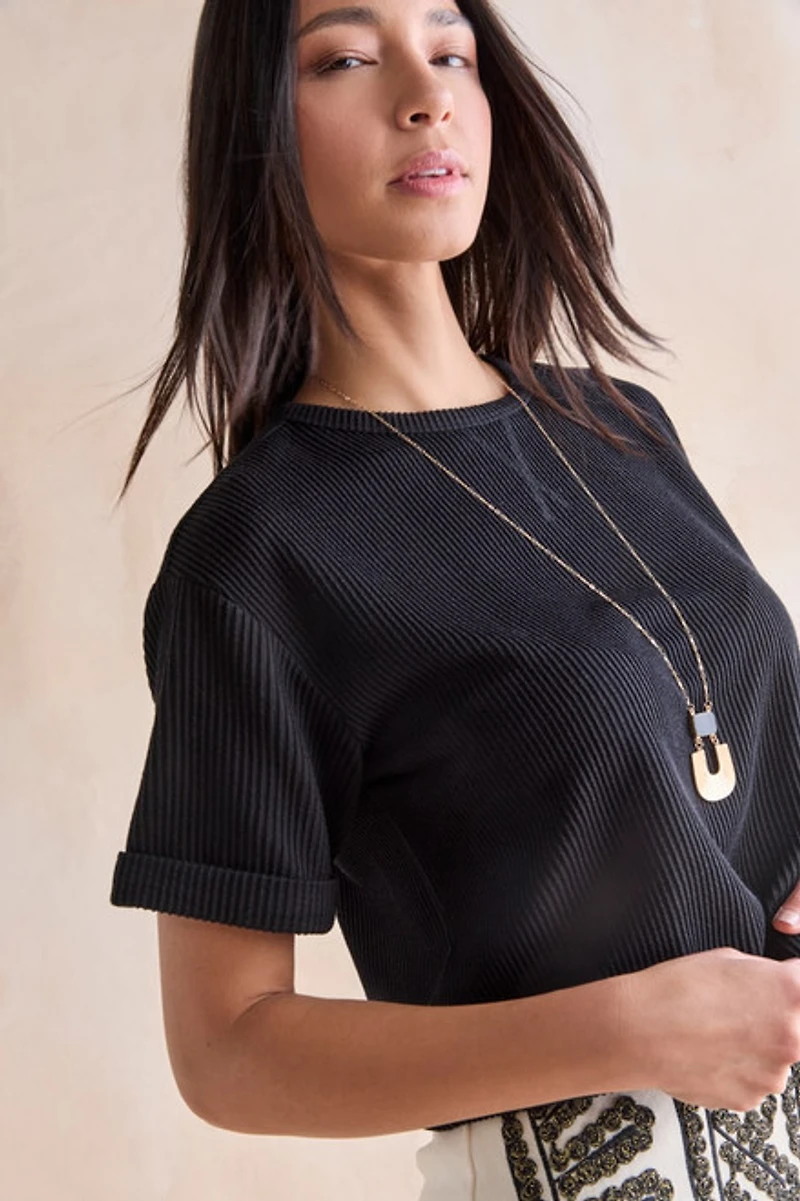 Chrissy Boxy Soft Rib Knit Top
