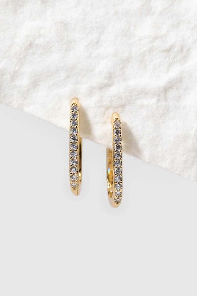 Alex Lined Oblong Hoop Earrings