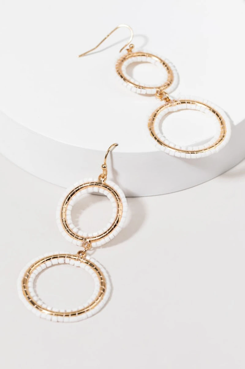 Janelle Seedbead Circle Earrings