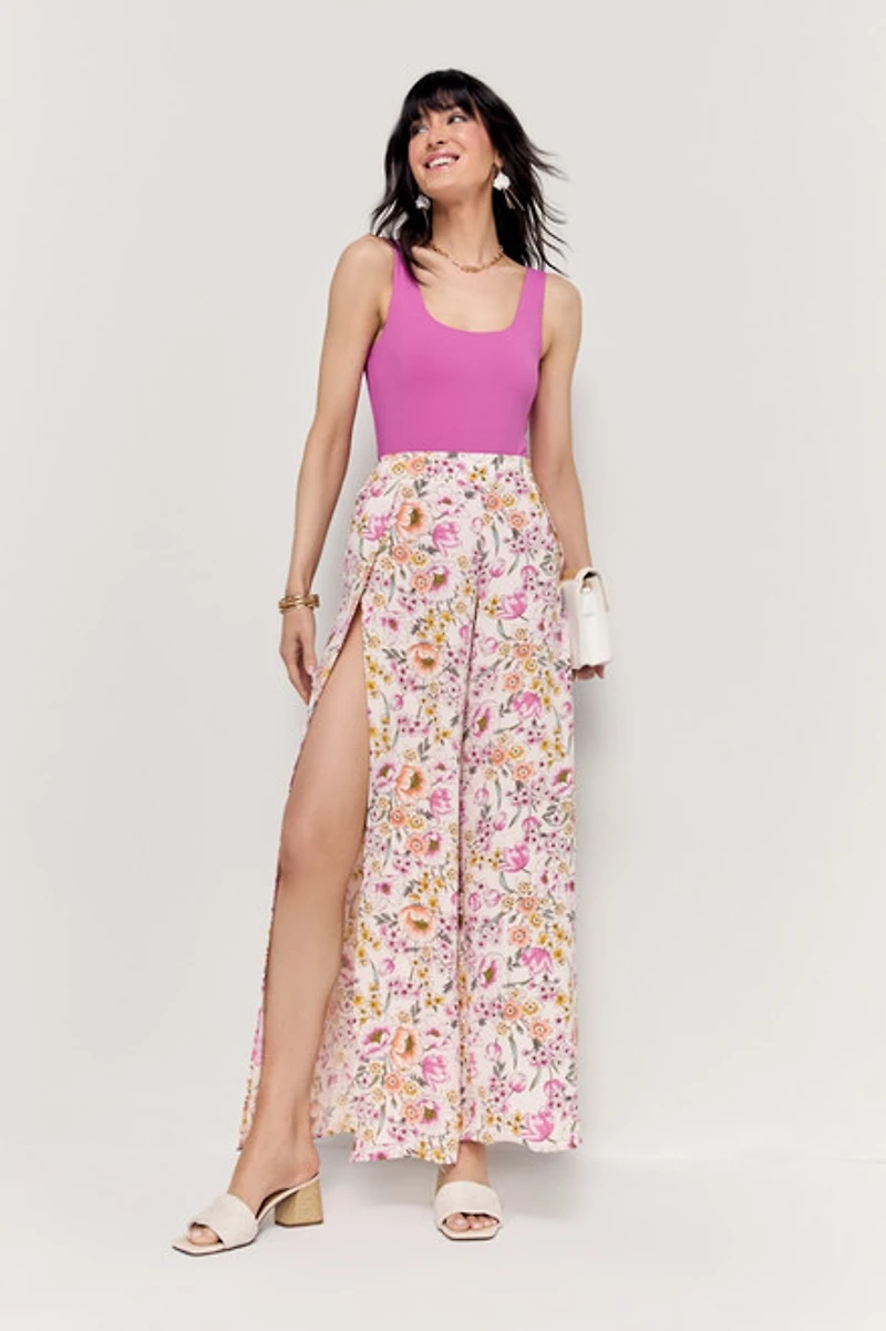 Jayne Floral Print Fluid Pants