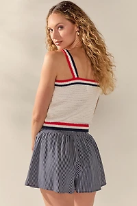 Kaylynn Drawstring Striped Shorts