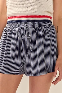Kaylynn Drawstring Striped Shorts