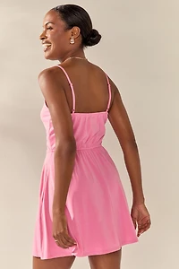 Ann Cinch Front Keyhole Flare Mini Dress