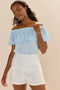 Michayla Eyelet Soft Shorts