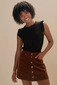 Janelle Flutter Shoulder Sleeveless Top