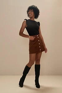 Janelle Flutter Shoulder Sleeveless Top