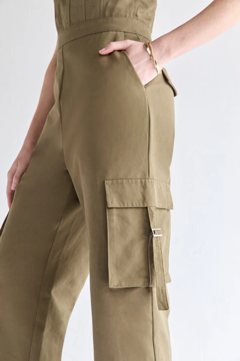 Jessie Strapless Corset Cargo Jumpsuit