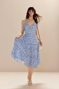 Charisse Ruffle Top Paisley Midi Dress
