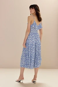 Charisse Ruffle Top Paisley Midi Dress