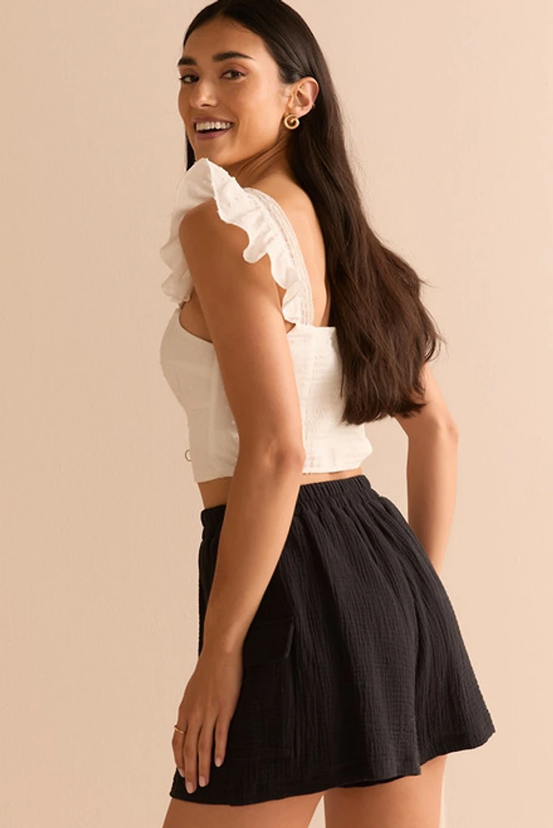 Esther Gauze Cargo Shorts