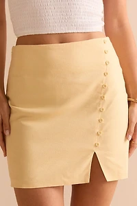 Crystal Button Mini Skirt