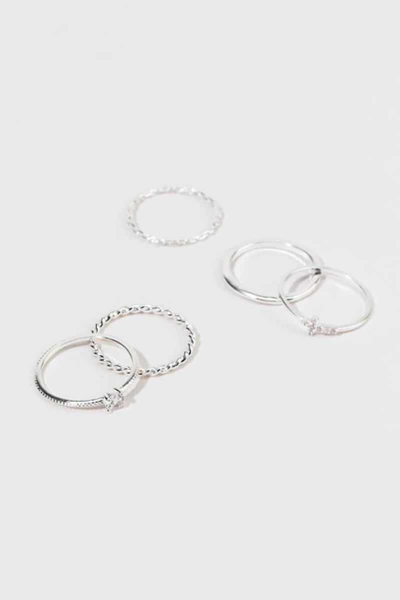 Estella Silver Ring Five Pack