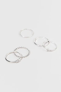 Estella Silver Ring Five Pack